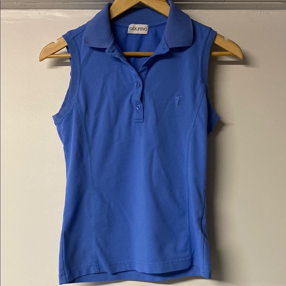 Golfino Blue Sleeveless Polo Shirt